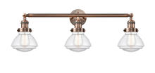 Innovations Lighting 205-AC-G322-LED - Olean - 3 Light - 31 inch - Antique Copper - Bath Vanity Light