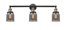  205-BAB-G53 - Bell - 3 Light - 30 inch - Black Antique Brass - Bath Vanity Light