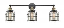  205-BAB-G58-CE-LED - Bell Cage - 3 Light - 31 inch - Black Antique Brass - Bath Vanity Light