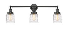  205-BK-G513-LED - Bell - 3 Light - 30 inch - Matte Black - Bath Vanity Light