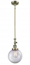  206-AB-G202-8-LED - Beacon - 1 Light - 8 inch - Antique Brass - Stem Hung - Mini Pendant