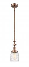 Innovations Lighting 206-AC-G513-LED - Bell - 1 Light - 5 inch - Antique Copper - Stem Hung - Mini Pendant