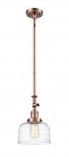  206-AC-G713-LED - Bell - 1 Light - 8 inch - Antique Copper - Stem Hung - Mini Pendant