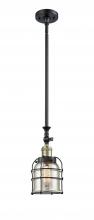  206-BAB-G58-CE-LED - Bell Cage - 1 Light - 6 inch - Black Antique Brass - Stem Hung - Mini Pendant