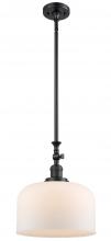  206-BK-G71-L - Bell - 1 Light - 12 inch - Matte Black - Stem Hung - Mini Pendant