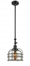  206-BK-G78-CE-LED - Bell Cage - 1 Light - 9 inch - Matte Black - Stem Hung - Mini Pendant