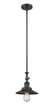  206-BK-M6-LED - Railroad - 1 Light - 8 inch - Matte Black - Stem Hung - Mini Pendant