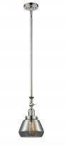  206-PN-G173 - Fulton - 1 Light - 7 inch - Polished Nickel - Stem Hung - Mini Pendant