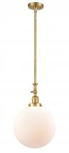  206-SG-G201-12 - Beacon - 1 Light - 12 inch - Satin Gold - Stem Hung - Mini Pendant