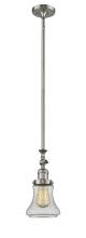  206-SN-G194 - Bellmont - 1 Light - 6 inch - Brushed Satin Nickel - Stem Hung - Mini Pendant