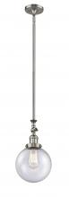  206-SN-G204-8-LED - Beacon - 1 Light - 8 inch - Brushed Satin Nickel - Stem Hung - Mini Pendant