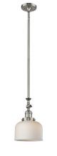  206-SN-G71 - Bell - 1 Light - 8 inch - Brushed Satin Nickel - Stem Hung - Mini Pendant