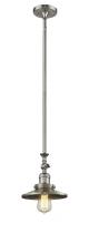  206-SN-M2-LED - Railroad - 1 Light - 8 inch - Brushed Satin Nickel - Stem Hung - Mini Pendant