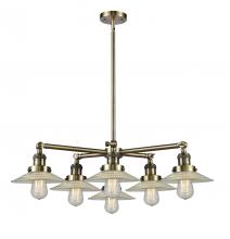  207-6CR-AB-G2 - Halophane 6 Light Chandelier