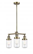  207-AB-G314-LED - Dover - 3 Light - 17 inch - Antique Brass - Stem Hung - Chandelier