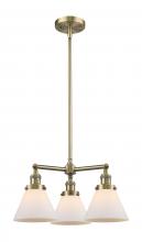  207-AB-G41-LED - Cone - 3 Light - 22 inch - Antique Brass - Stem Hung - Chandelier