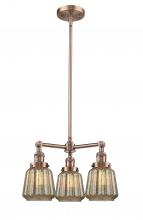  207-AC-G146-LED - Chatham - 3 Light - 24 inch - Antique Copper - Stem Hung - Chandelier