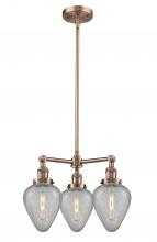  207-AC-G165-LED - Geneseo - 3 Light - 26 inch - Antique Copper - Stem Hung - Chandelier