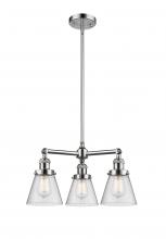  207-PC-G64-LED - Cone - 3 Light - 19 inch - Polished Chrome - Stem Hung - Chandelier