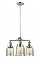  207-PN-G58 - Bell - 3 Light - 19 inch - Polished Nickel - Stem Hung - Chandelier