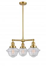  207-SG-G534-LED - Oxford - 3 Light - 20 inch - Satin Gold - Stem Hung - Chandelier