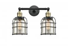  208-BAB-G58-CE-LED - Bell Cage - 2 Light - 16 inch - Black Antique Brass - Bath Vanity Light