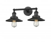  208-BK-M6 - Railroad - 2 Light - 18 inch - Matte Black - Bath Vanity Light