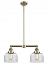  209-AB-G72 - Bell - 2 Light - 21 inch - Antique Brass - Stem Hung - Island Light