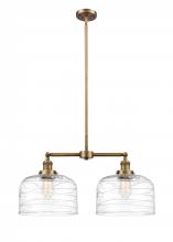  209-BB-G713-L-LED - Bell - 2 Light - 21 inch - Brushed Brass - Stem Hung - Island Light