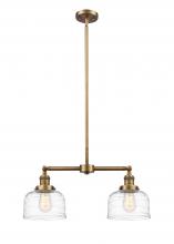  209-BB-G713-LED - Bell - 2 Light - 21 inch - Brushed Brass - Stem Hung - Island Light