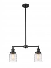 Innovations Lighting 209-BK-G513-LED - Bell - 2 Light - 21 inch - Matte Black - Stem Hung - Island Light