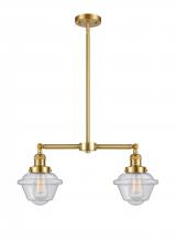  209-SG-G534-LED - Oxford - 2 Light - 24 inch - Satin Gold - Stem Hung - Island Light