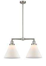  209-SN-G41-L - Cone - 2 Light - 21 inch - Brushed Satin Nickel - Stem Hung - Island Light