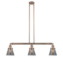  213-AC-G63 - Cone - 3 Light - 39 inch - Antique Copper - Stem Hung - Island Light