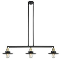  213-BAB-M6 - Railroad - 3 Light - 41 inch - Black Antique Brass - Stem Hung - Island Light