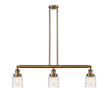 Innovations Lighting 213-BB-G513-LED - Bell - 3 Light - 38 inch - Brushed Brass - Stem Hung - Island Light