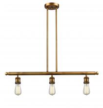  213-BB-LED - Bare Bulb - 3 Light - 38 inch - Brushed Brass - Stem Hung - Island Light