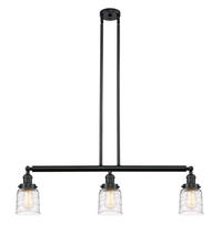 Innovations Lighting 213-BK-G513-LED - Bell - 3 Light - 38 inch - Matte Black - Stem Hung - Island Light