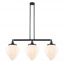  213-BK-G661-12 - Bullet - 3 Light - 40 inch - Matte Black - Stem Hung - Island Light