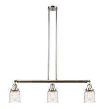  213-PN-G513-LED - Bell - 3 Light - 38 inch - Polished Nickel - Stem Hung - Island Light