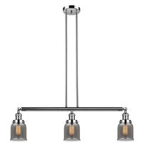  213-PN-G53 - Bell - 3 Light - 38 inch - Polished Nickel - Stem Hung - Island Light