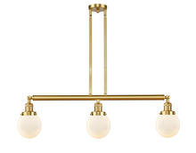  213-SG-G201-6-LED - Beacon - 3 Light - 39 inch - Satin Gold - Stem Hung - Island Light