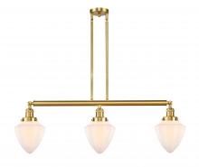  213-SG-G661-7 - Bullet - 3 Light - 38 inch - Satin Gold - Stem Hung - Island Light