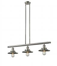  213-SN-M2-LED - Railroad - 3 Light - 41 inch - Brushed Satin Nickel - Stem Hung - Island Light