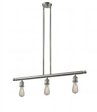  213-SN-LED - Bare Bulb - 3 Light - 38 inch - Brushed Satin Nickel - Stem Hung - Island Light