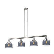  214-SN-G73 - Bell - 4 Light - 53 inch - Brushed Satin Nickel - Stem Hung - Island Light