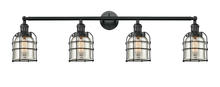  215-BK-G58-CE-LED - Bell Cage - 4 Light - 43 inch - Matte Black - Bath Vanity Light