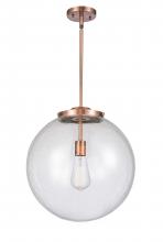  221-1S-AC-G204-16-LED - Beacon - 1 Light - 16 inch - Antique Copper - Cord hung - Pendant