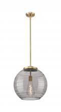  221-1S-BB-G1213-16SM - Athens Deco Swirl - 1 Light - 16 inch - Brushed Brass - Cord hung - Pendant