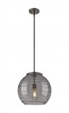  221-1S-OB-G1213-14SM - Athens Deco Swirl - 1 Light - 14 inch - Oil Rubbed Bronze - Stem Hung - Pendant